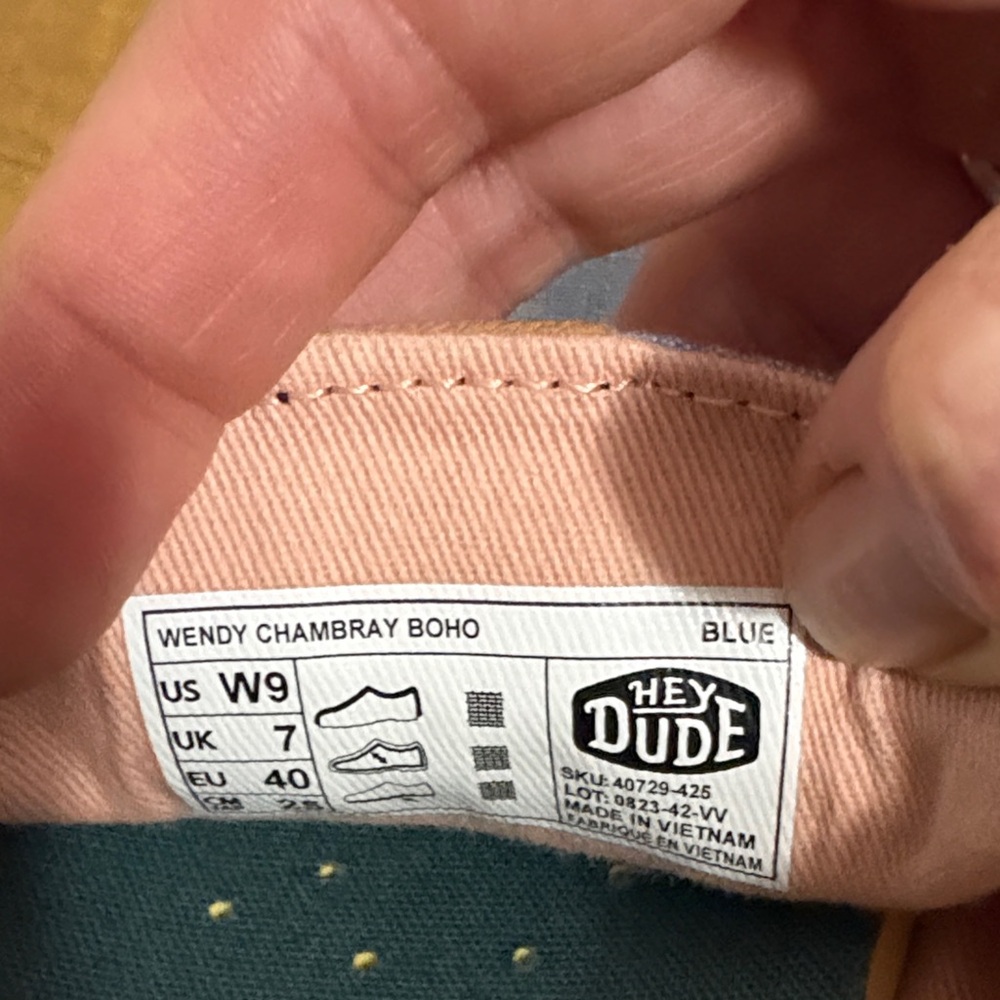 Hey Dude Women’s Light Blue and Navy Wendy Boho - Picture 3 of 4